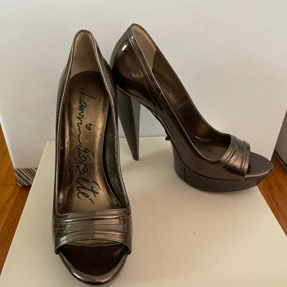 Lanvin peep toe platform heels